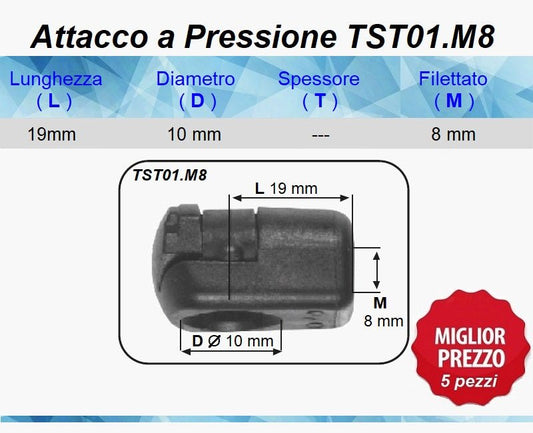 Testina a Pressione TST01.M8 - Attacco Rapido 5 pezzi - Spedizione Gratuita