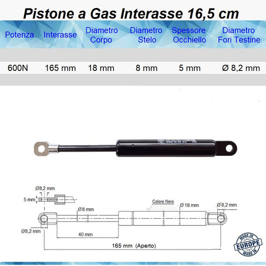 Pistone Molla a Gas 165