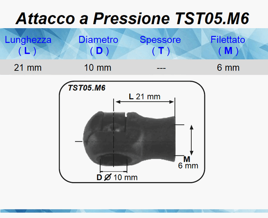 Testina a Pressione TST05.M6 Attacco Rapido