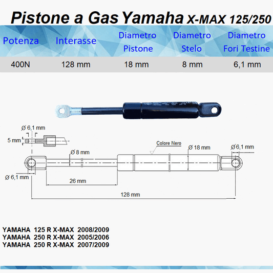 PISTONE A GAS MOLLA PER SELLA YAMAHA X-MAX 125/250